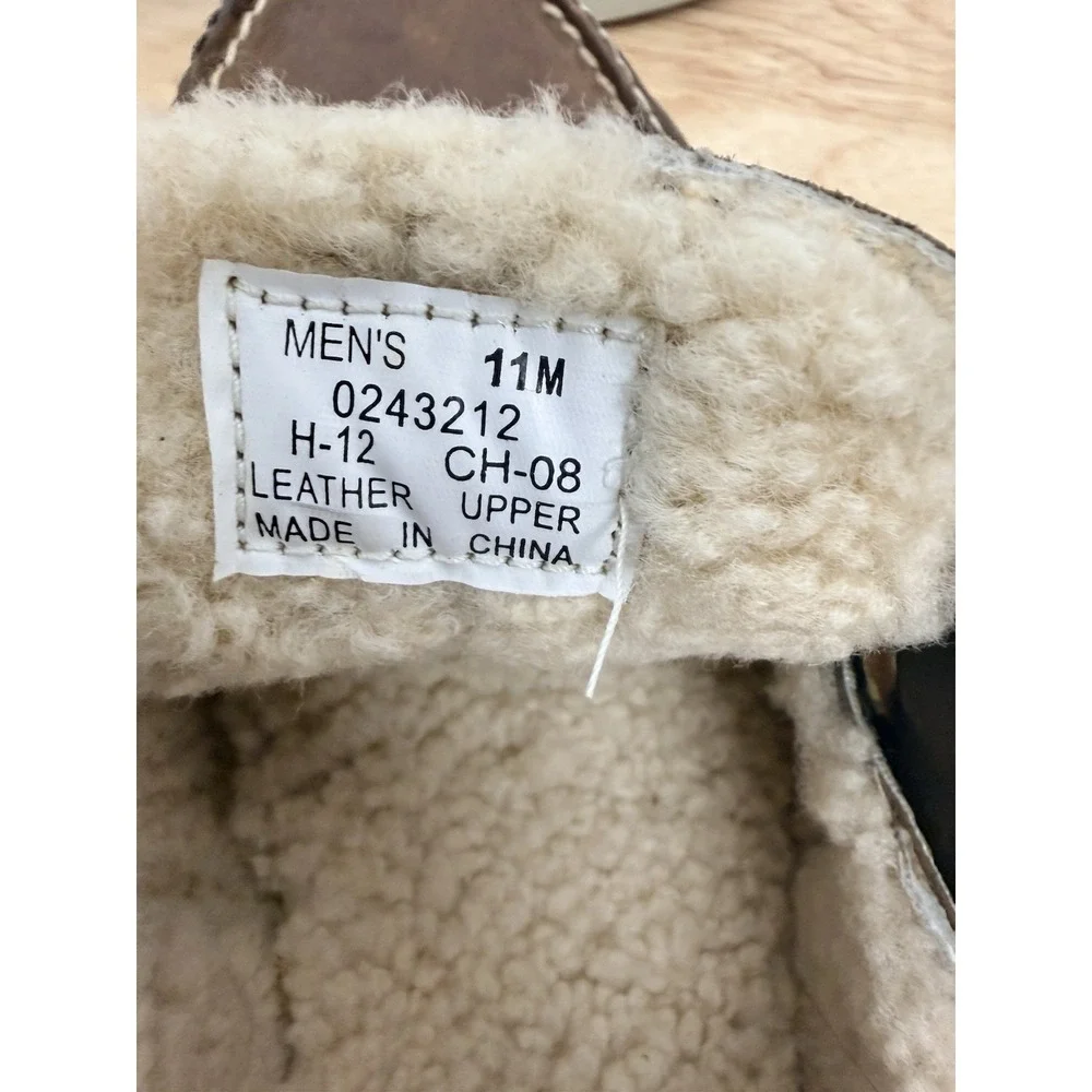Sperry Men's Original Winter 2-Eye Boat Shoe brown shearling fleece lining #15‎